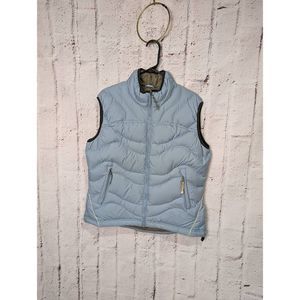 Women's REI goose down puffer full zip in vest women's size L Blue